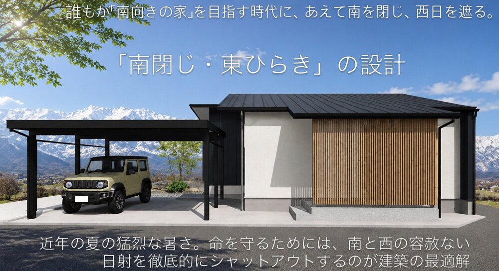黒瀬のいえ（十二）　｢南閉じ・東ひらき｣の設計
